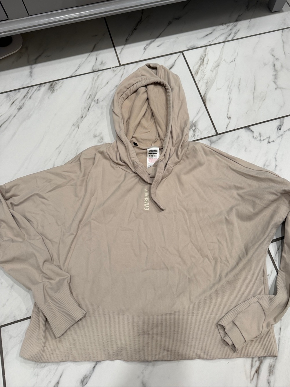 Gymshark Cropped Hoodie in Beige